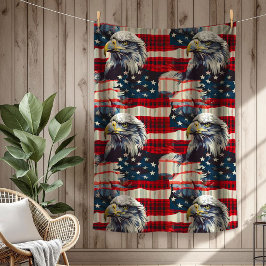Fourth of July Blanket Eagle Glory for Patriots フリースブランケット