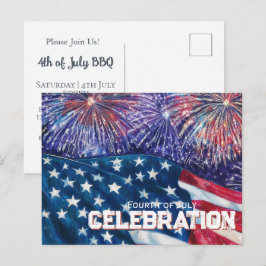 Fourth of July Festive Celebration インビテーションポストカード