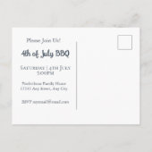 Fourth of July Festive Celebration インビテーションポストカード (裏面)