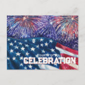 Fourth of July Festive Celebration インビテーションポストカード (正面)