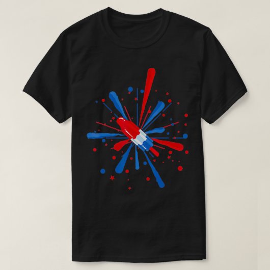 Fourth of July Fireworks Popsicle  Tシャツ (デザイン正面)