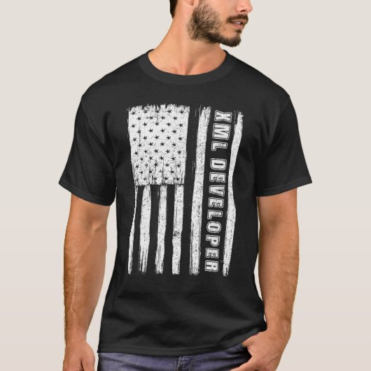 Fourth of July  for Men American Flag xml develope Tシャツ (正面)