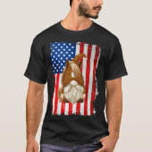Fourth Of July Gnome Graphic Patriotic Horse Ameri Tシャツ (正面)
