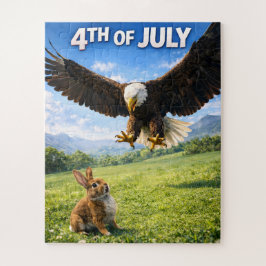 Fourth of July, patriotic eagle and bunny jigsaw p ジグソーパズル