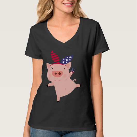 Fourth of July Pig Tシャツ (正面)