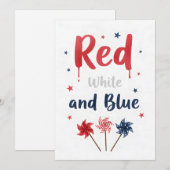 Fourth of July Red White Boom Patriotic Fireworks シーズンカード (正面/裏面)