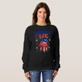 Fourth Of July Us Flag Lips Independence Bae 4th O スウェットシャツ (正面フル)