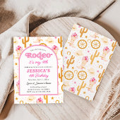 Fourth Rodeo Pink Cowgirl 4th Birthday 招待状