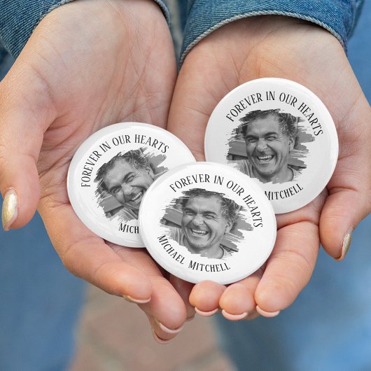 Fover In Ourのハートブラシ写真の葬儀 缶バッジ