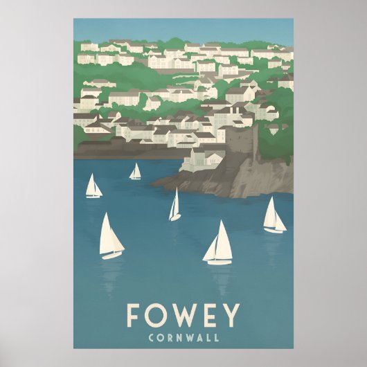 Fowey Cornwall Travel Poster ポスター (正面)
