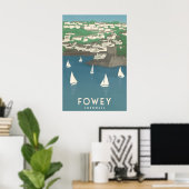 Fowey Cornwall Travel Poster ポスター (ホームオフィス)