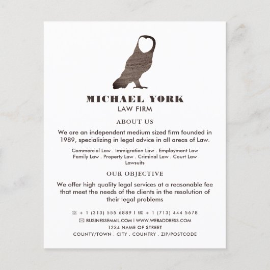 Fowlロゴ、法律広告サービス チラシ (正面)