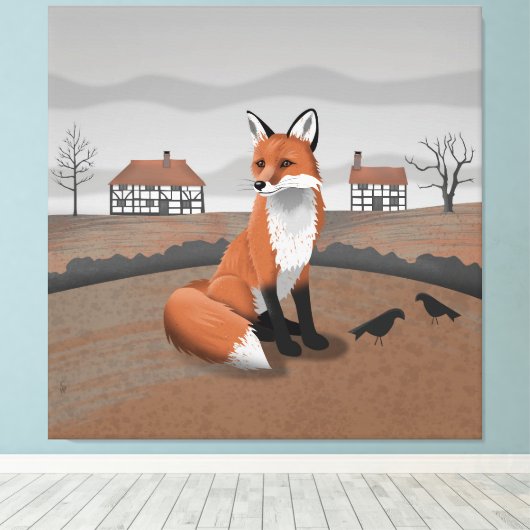 Fox キャンバスプリント (インサイチュ (ウッドフロア))