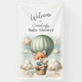 Fox Adventure Balloon Baby Shower Vertical Welcome 横断幕 (縦)