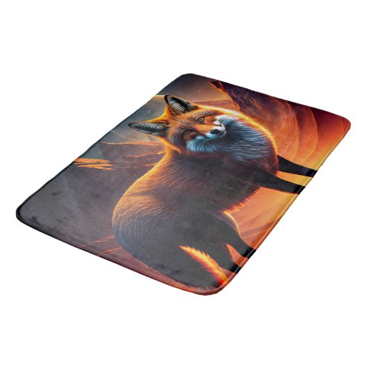 Fox and a full moon バスマット (アングル)