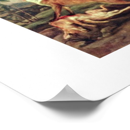 Fox And Cat By Frans Snyders ポスター (角)