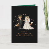 Fox and Cat Wedding Day Illustration カード (正面)
