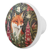 Fox and Foxglove Flowers William Morris Inspired セラミックノブ (右)