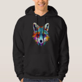 Fox - Animal Motif Art Colourful Animal Fox パーカ (正面)