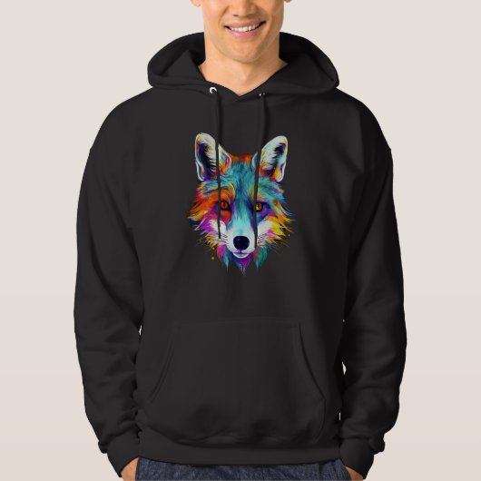 Fox - Animal Motif Art Colourful Animal Fox パーカ (正面)
