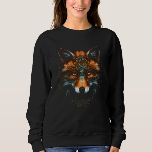 Fox Animal  Wild Animal Motif Fox スウェットシャツ (正面)