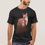 fox animals forest trees birds tシャツ (正面)