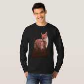 fox animals forest trees birds tシャツ (正面フル)