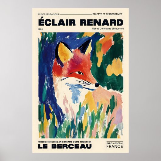 Fox Art Print Éclair Renard French Exhibition ポスター (正面)