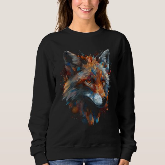 Fox Artwork  Animal  Animal Wolf スウェットシャツ (正面)