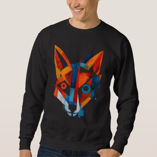 Fox Artwork Animal Fox スウェットシャツ (正面)