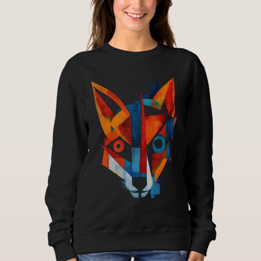 Fox Artwork Animal Fox スウェットシャツ (正面)