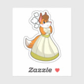 Fox as Bride with Wedding dress.PNG シール (シート)