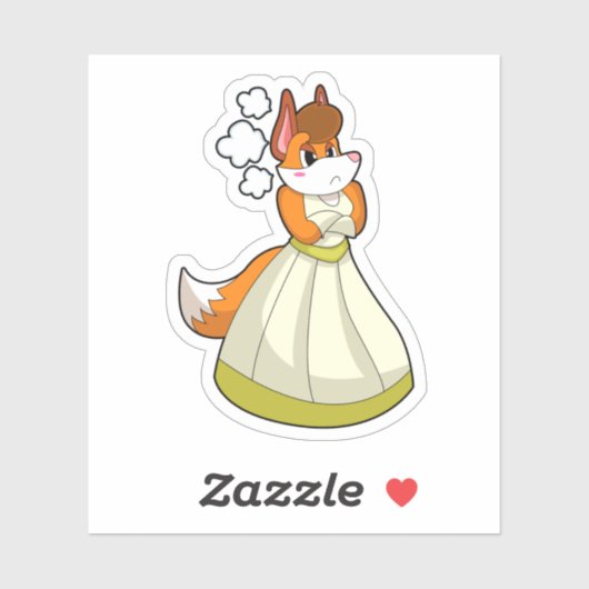 Fox as Bride with Wedding dress.PNG シール (シート)