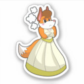 Fox as Bride with Wedding dress.PNG シール (正面)