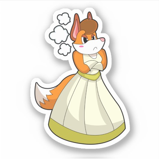 Fox as Bride with Wedding dress.PNG シール (正面)