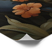 Fox Bathroom Print, Fox Tub Flower Bath Bathtub ポスター (角)