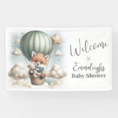 Fox Bear Adventure Balloon Baby Shower Welcome 横断幕 (横)