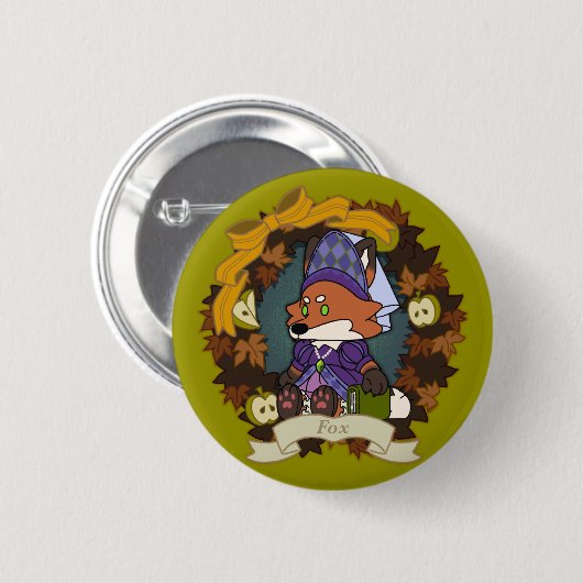 Fox Button 缶バッジ (正面&裏面)