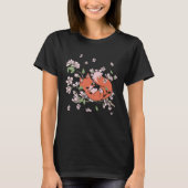 Fox Cherry Blossom Foxes Japanese Flower Sakura Tシャツ (正面)