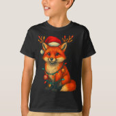 Fox Christmas Lights Xmas  Tシャツ (正面)