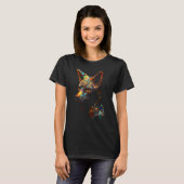 Fox Colourful Polygon  Animal Fox Tシャツ (正面フル)