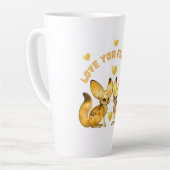  Fox Couple Valentine Art カフェラテマグ (左アングル)