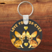  Fox Couple Valentine Art キーホルダー (正面)