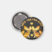  Fox Couple Valentine Art マグネット (正面/裏面)