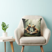 Fox Cuddle in Misty Forest  クッション (椅子)