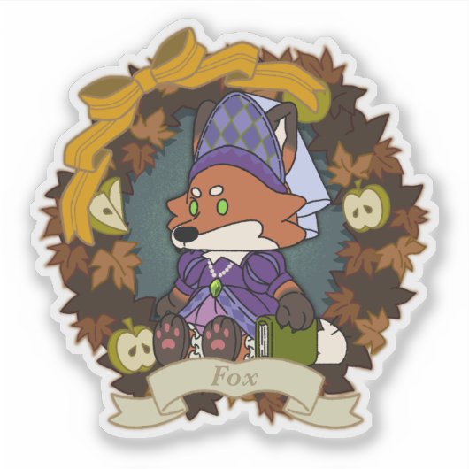 fox Custom-Cut Vinyl Sticker シール (正面)