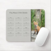 Fox - Customizable full year 2026 calendar マウスパッド (マウス)