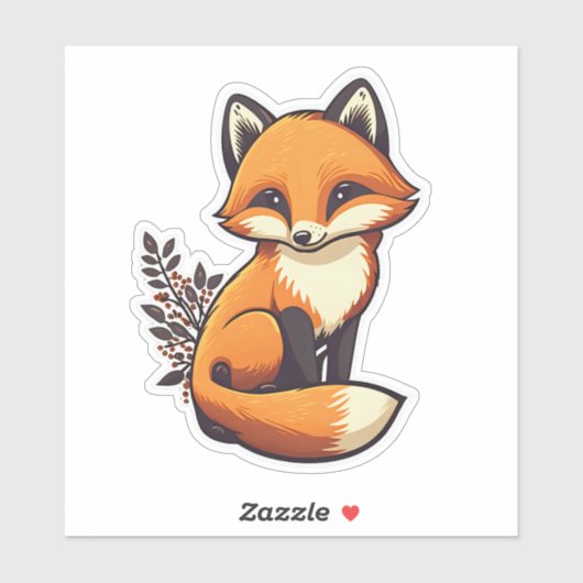 Fox cute little animal シール (シート)