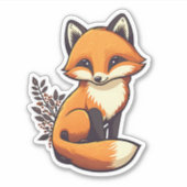 Fox cute little animal シール (正面)
