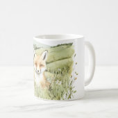 Fox Daisy Flowers コーヒーマグカップ (正面右)